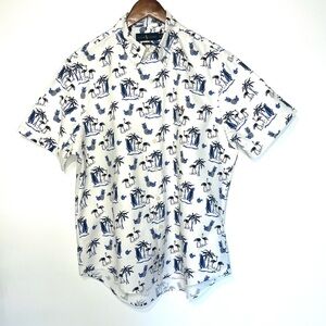 Ralph Lauren Hawaiian Beach Shirt short sleeve button down cotton large